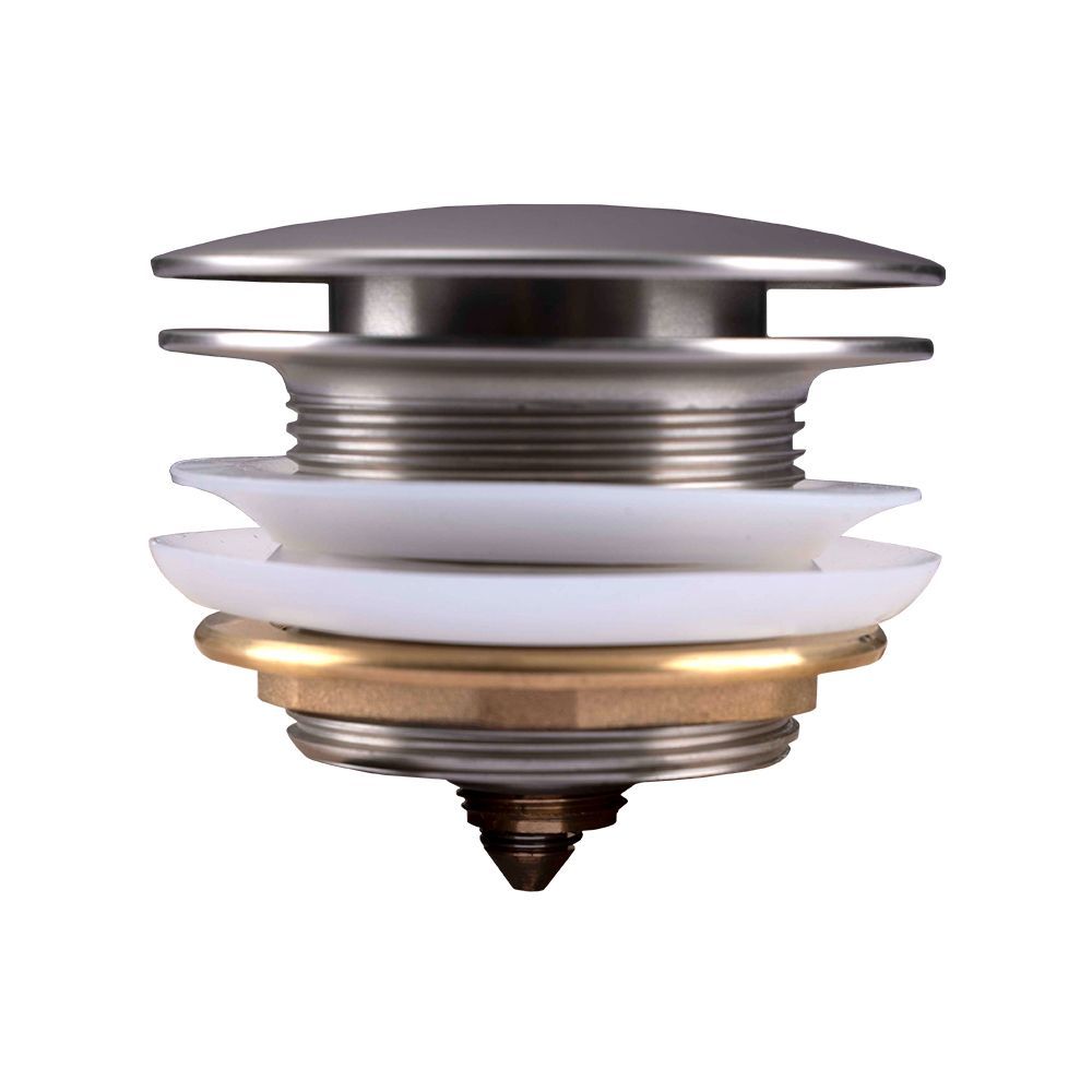 40mm brushed nickel, Solid Brass Bathtub Mushroom Pop Up Waste Drain NO Overflow-YT Bathroom
