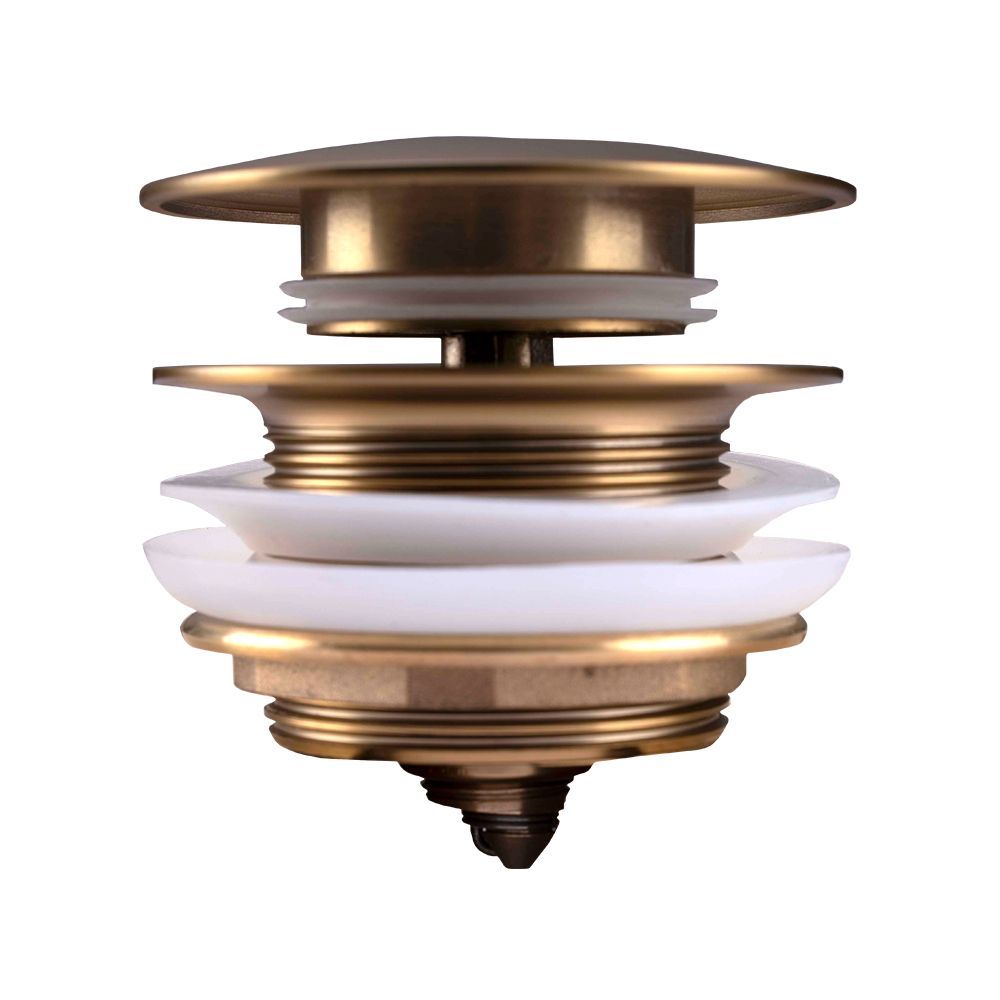 40mm Brushed Yellow Gold Solid Brass Bathtub Mushroom Pop Up Waste Drain NO Overflow-YT Bathroom