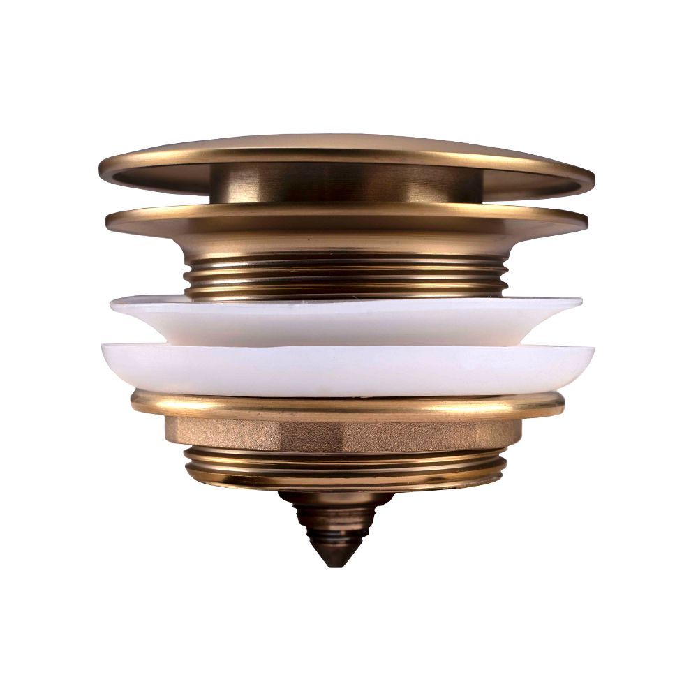 40mm Brushed Yellow Gold Solid Brass Bathtub Mushroom Pop Up Waste Drain NO Overflow-YT Bathroom