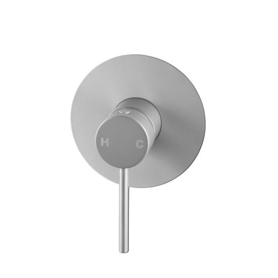 LUCID PIN Brushed Nickel Round Shower Mixer (80mm Cover Plate)(color up)