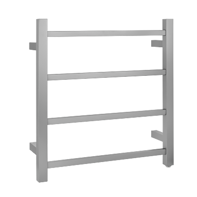 Square Brushed Nickel Electric Heated Towel Rack 4 Bars