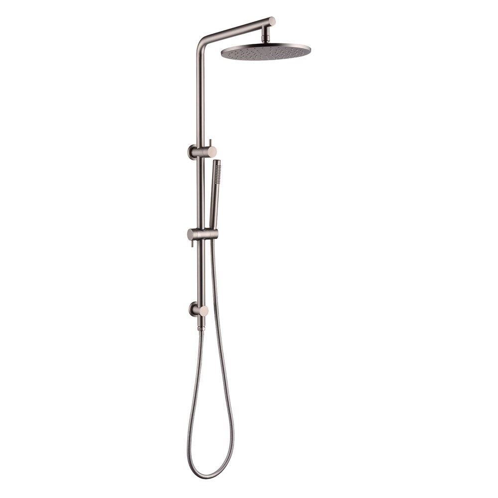 10"Round brushed nickel, Shower Station Top Water Inlet(Right Angle)