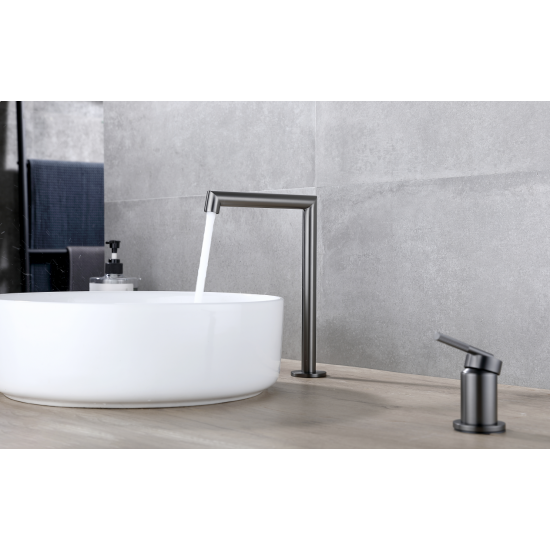 CADDENCE Series Brushed Gun Metal Grey Split Type Basin Mixer