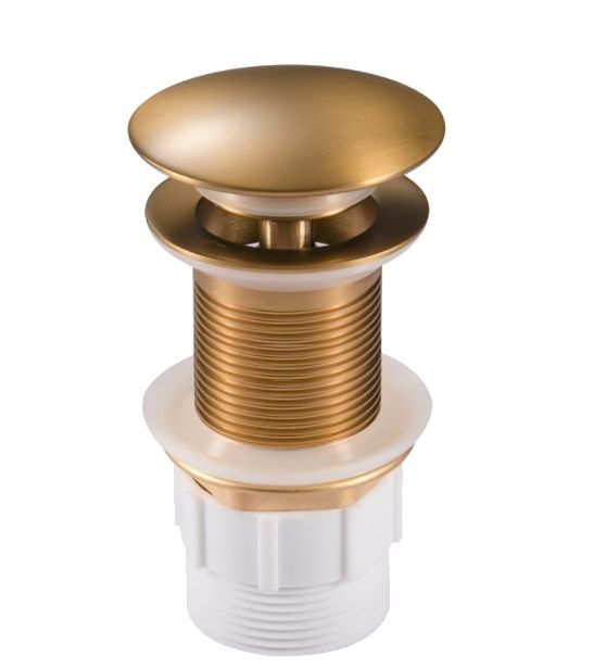 32/40mm Brushed Yellow Gold Mushroom Solid Brass Basin Pop Up Waste NO Overflow-YT Bathroom