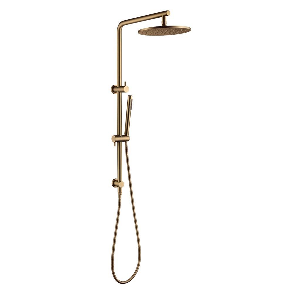 10"Round Brushed Yellow Gold Shower Station Top Water Inlet(Right Angle)