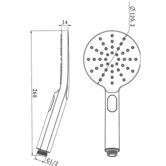 SH Round Black Handheld Shower(ABS)