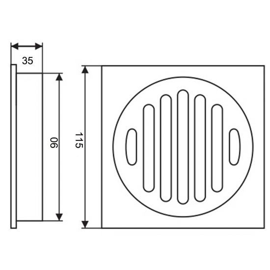 115x115mm Black Tile Insert Drain
