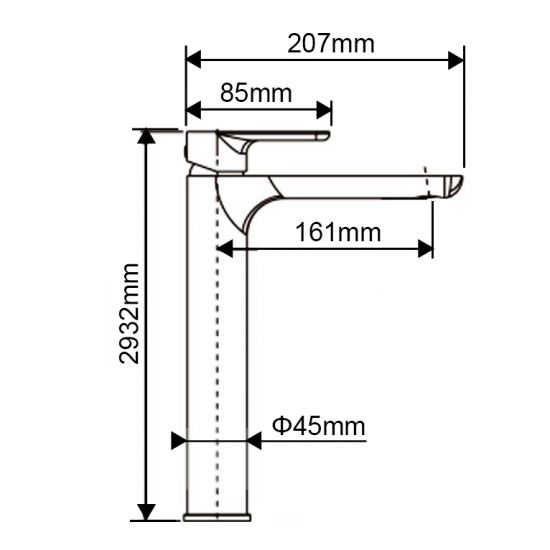 VOG Chrome Tall Basin Mixer