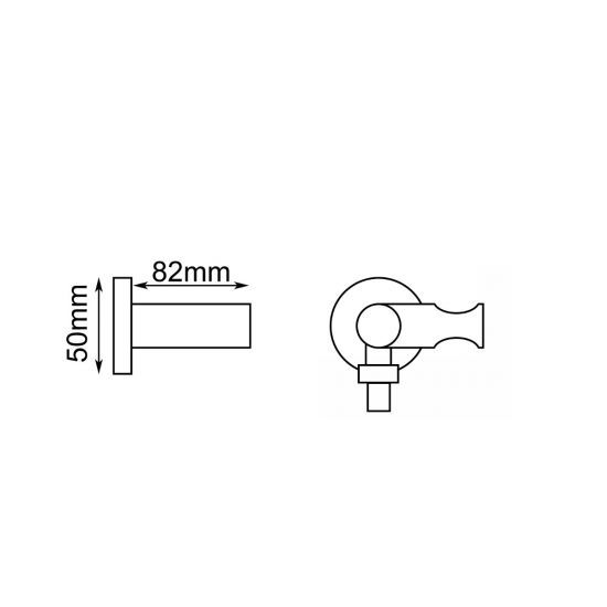 Shower Rail Round Rail Black