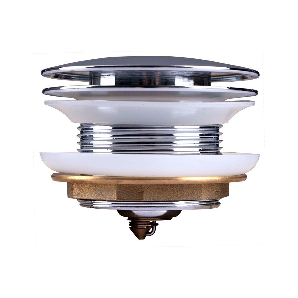 40mm Chrome Solid Brass Bathtub Mushroom Pop Up Waste Drain NO Overflow-YT Bathroom