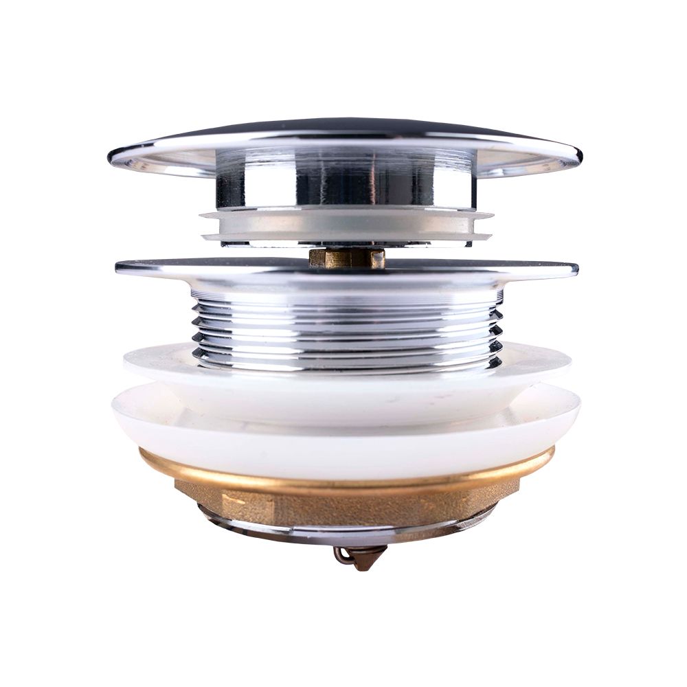 40mm Chrome Solid Brass Bathtub Mushroom Pop Up Waste Drain NO Overflow-YT Bathroom