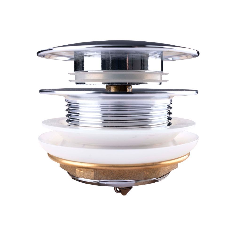 40mm Chrome Solid Brass Bathtub Mushroom Pop Up Waste Drain NO Overflow-YT Bathroom