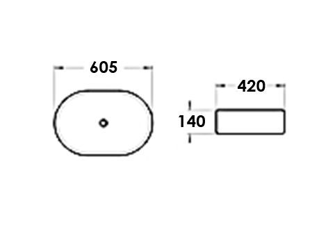 ARTIS OVAL 605X420X140 BASIN
