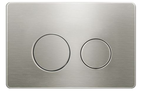 R&T ROUND BRUSHED NICKEL STAINLESS DUAL - FLUSH PUSH PLATE