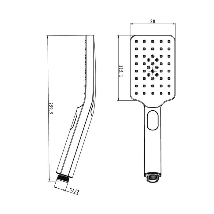 TWIN SHOWER ON RAIL SQ GM