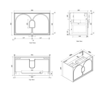 Otti Laguna Wall Hung Vanity