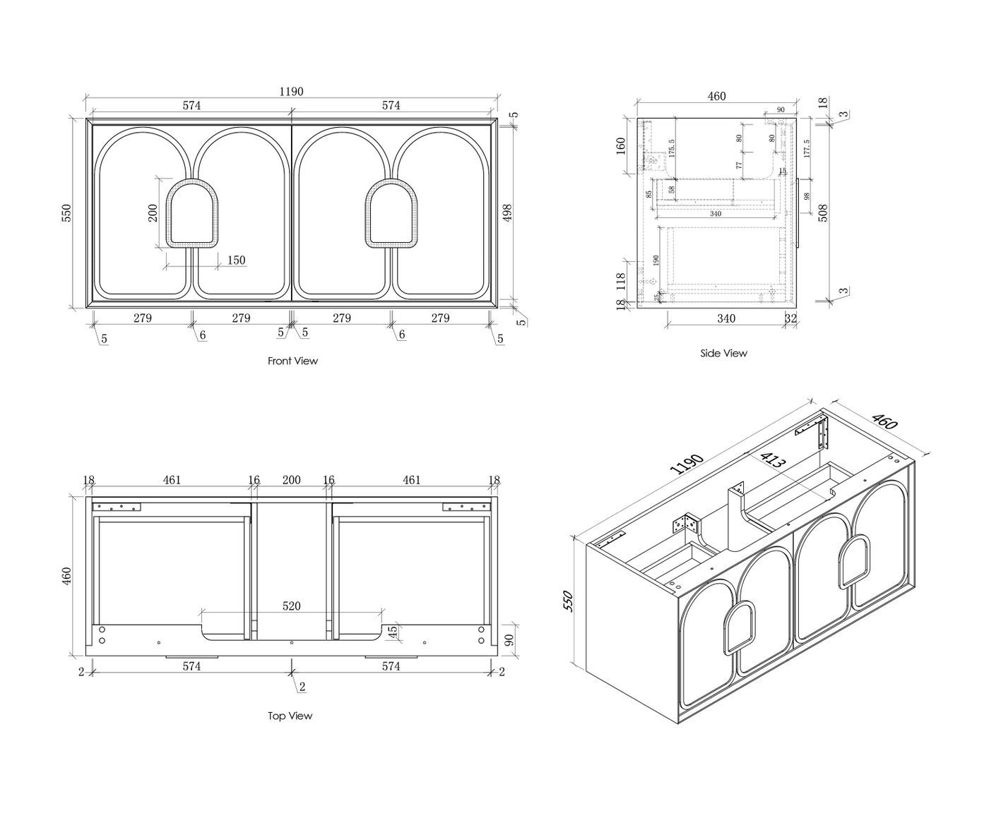 Otti Laguna Wall Hung Vanity