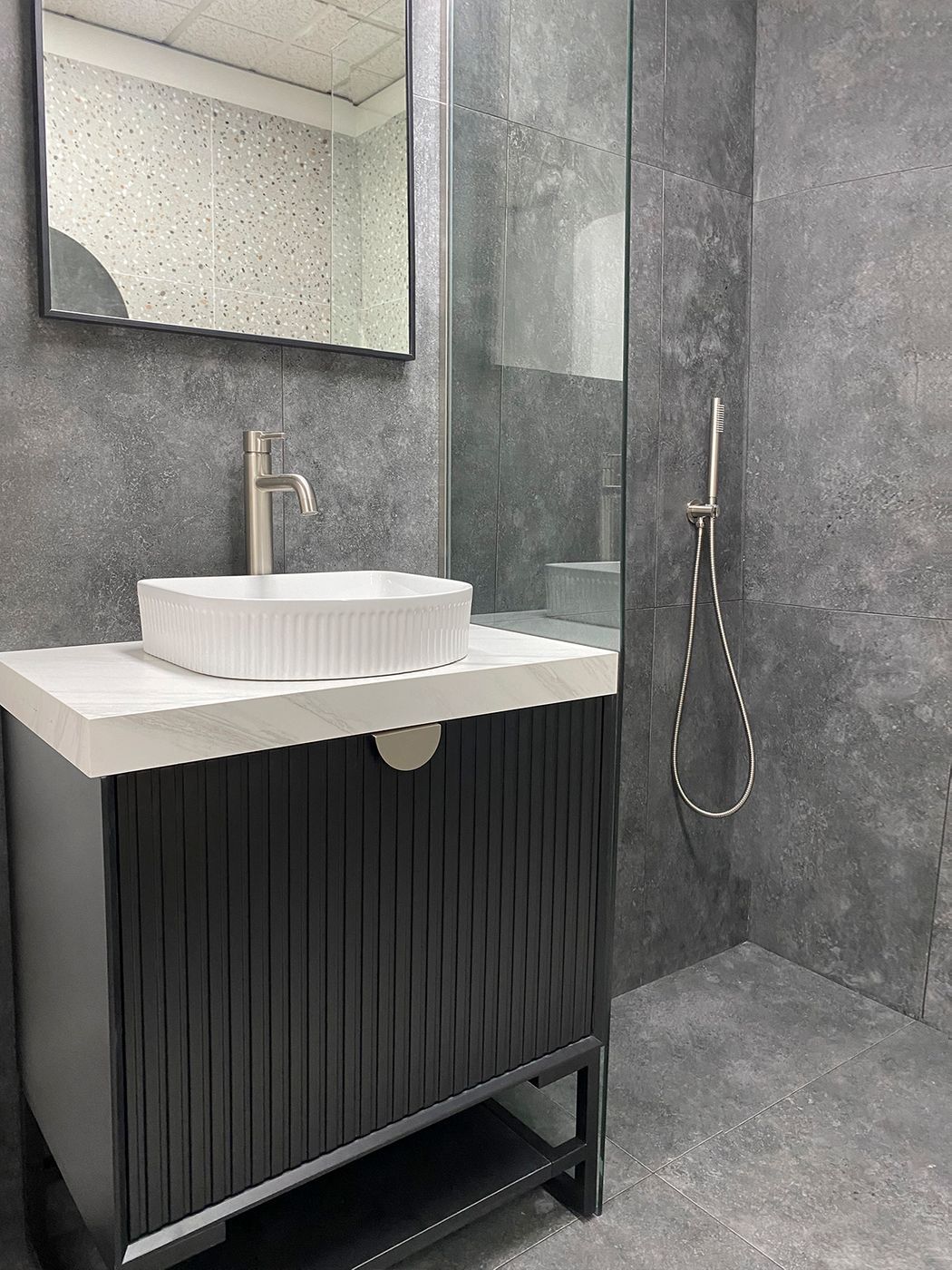 Otti Marlo Matte Black Wall Hung Vanity