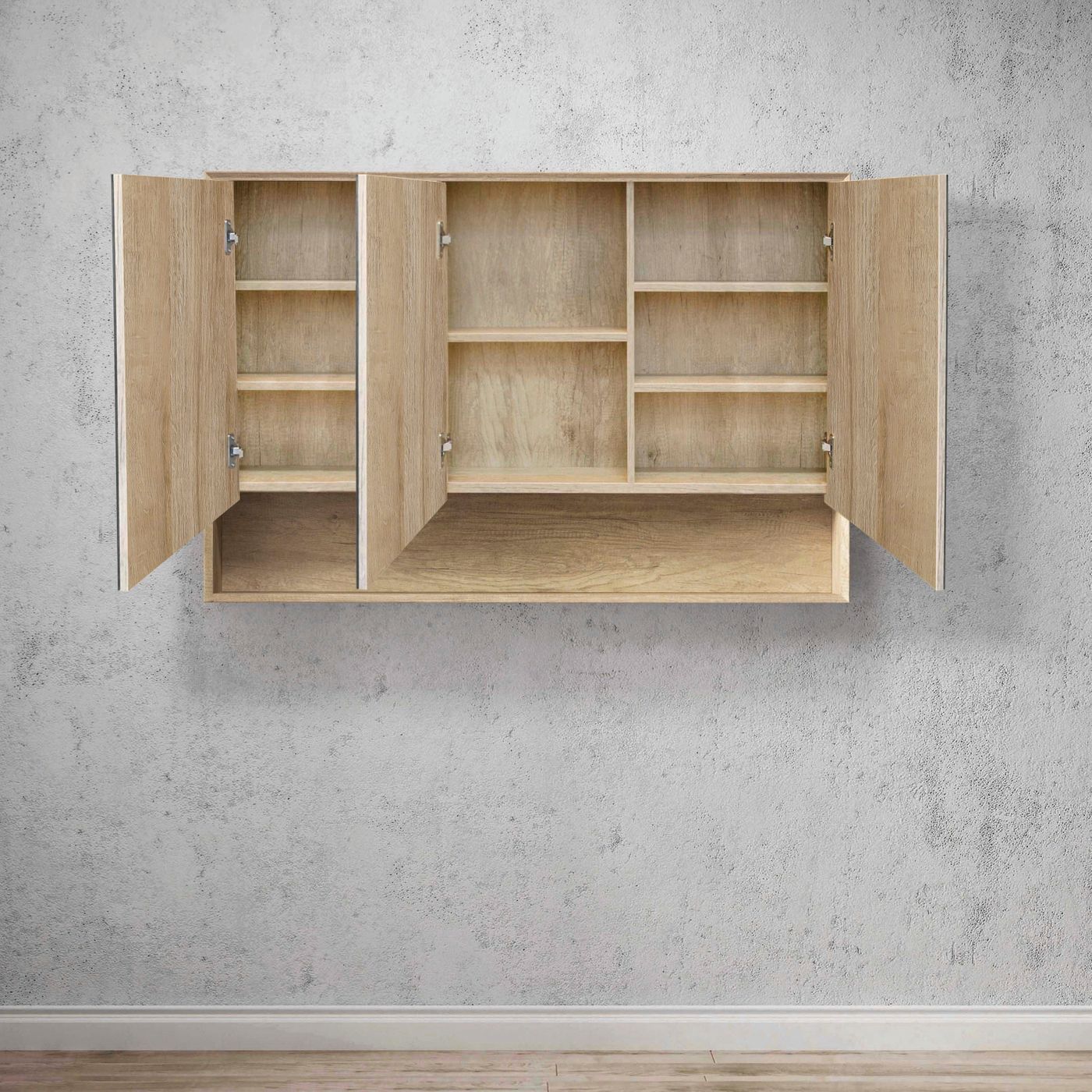 Byron Natural Oak Plywood Shaving Cabinet with Copper Free Mirrror