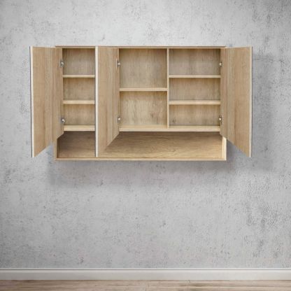 Byron Natural Oak Plywood Shaving Cabinet with Copper Free Mirrror