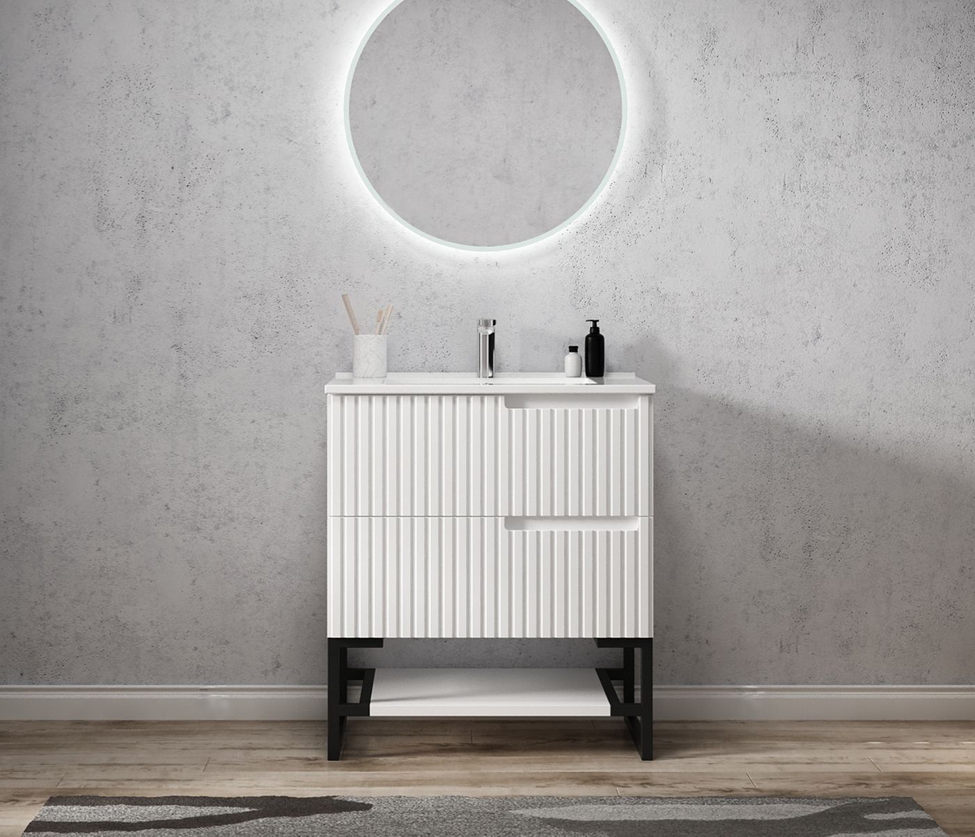 Leg For Noosa Matte White Vanity