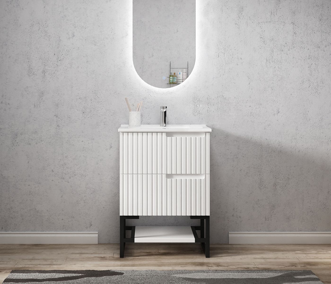 Leg For Noosa Matte White Vanity