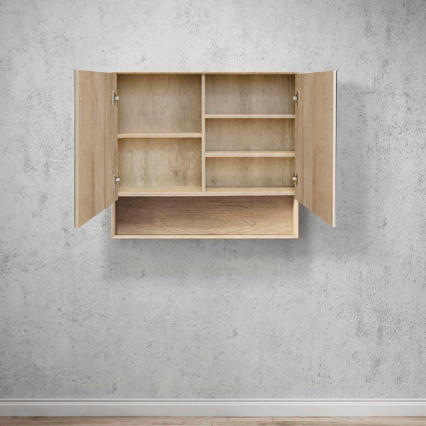 Byron Natural Oak Plywood Shaving Cabinet with Copper Free Mirrror