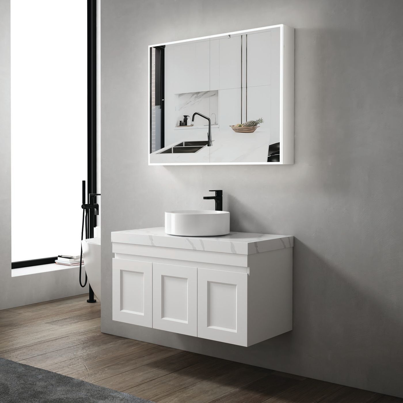 Moonlight led shaving cabinet