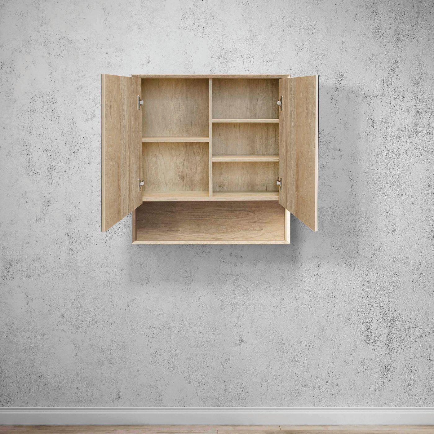 Byron Natural Oak Plywood Shaving Cabinet with Copper Free Mirrror
