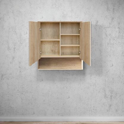 Byron Natural Oak Plywood Shaving Cabinet with Copper Free Mirrror