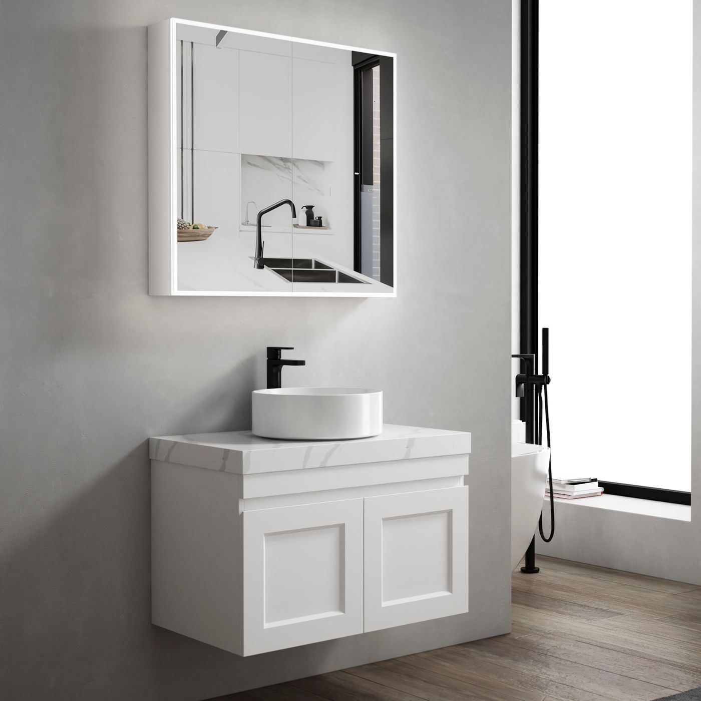 Moonlight led shaving cabinet