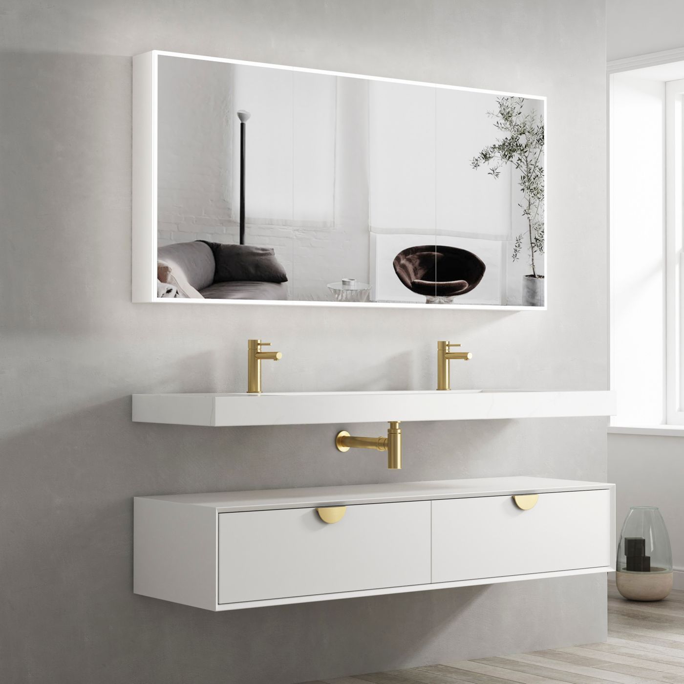 Moonlight led shaving cabinet