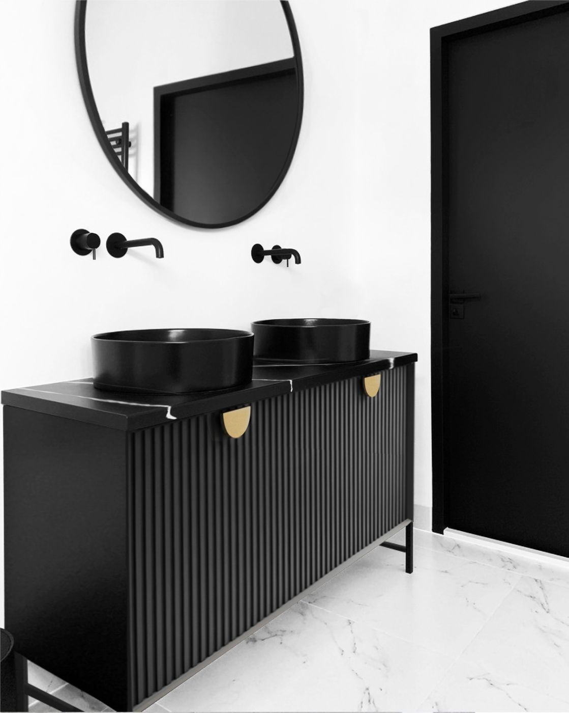Otti Marlo Matte Black Wall Hung Vanity
