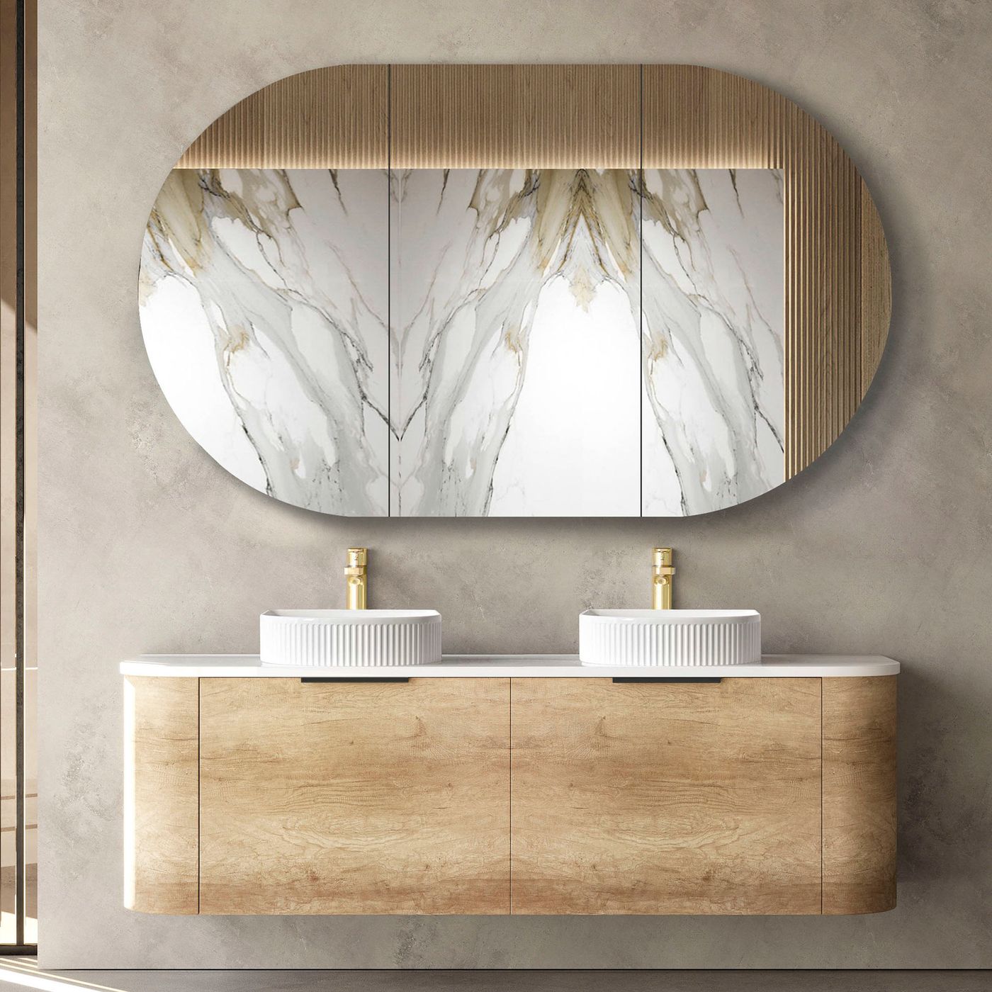 BONDI Wall hung vanity curved design