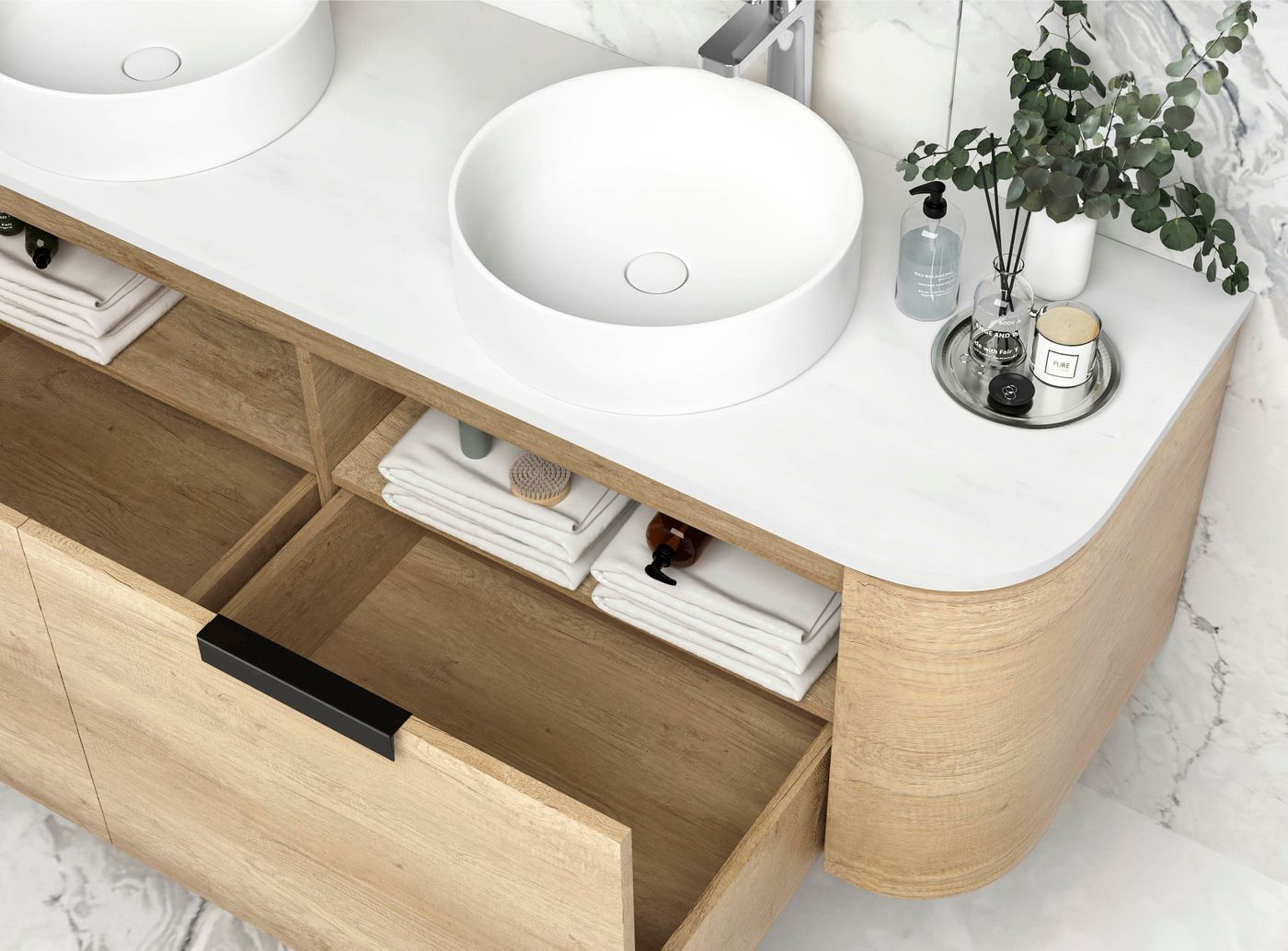 BONDI Wall hung vanity curved design