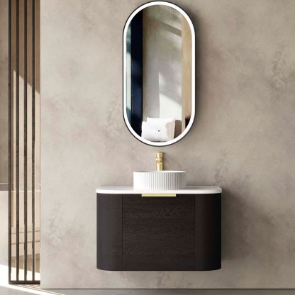 BONDI BLACK OAK 750X460 CURVE VANITY STONE OPTIONS