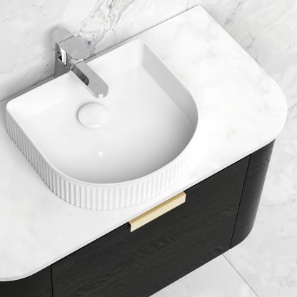 BONDI BLACK OAK 750X460 CURVE VANITY STONE OPTIONS