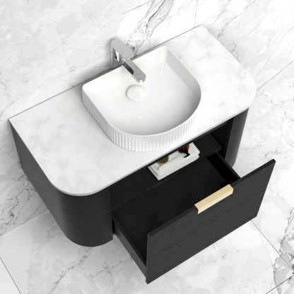BONDI BLACK OAK 750X460 CURVE VANITY STONE OPTIONS