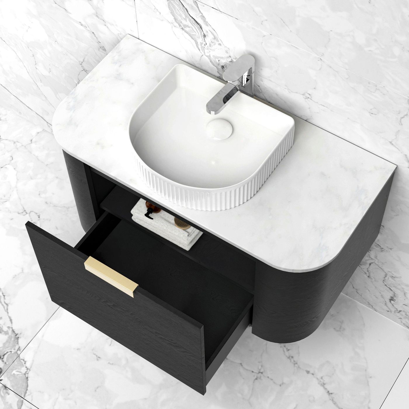 BONDI Wall hung vanity curved design
