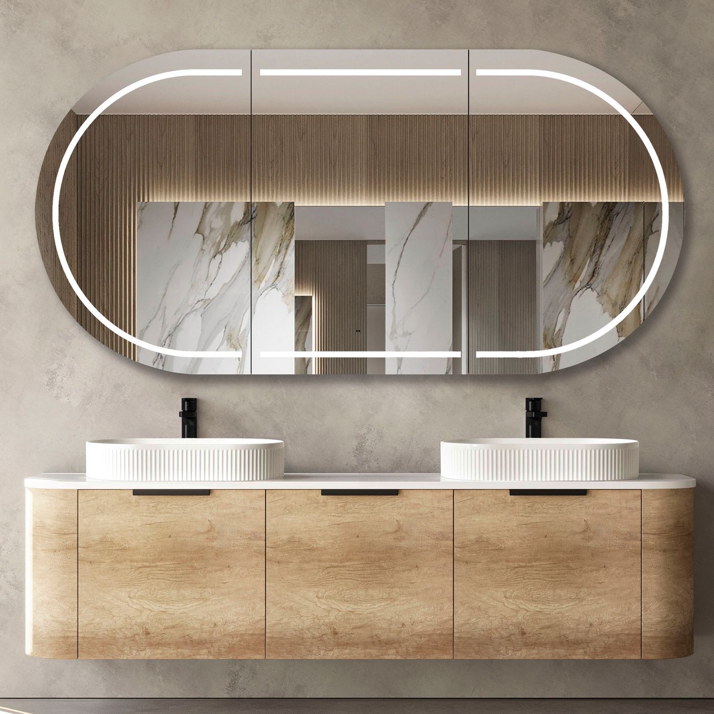BONDI Wall hung vanity curved design
