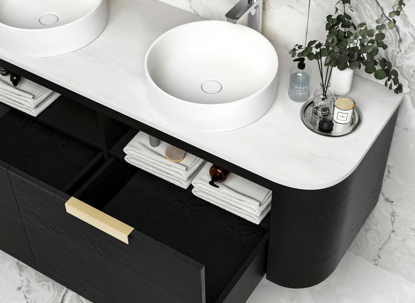 BONDI Wall hung vanity curved design