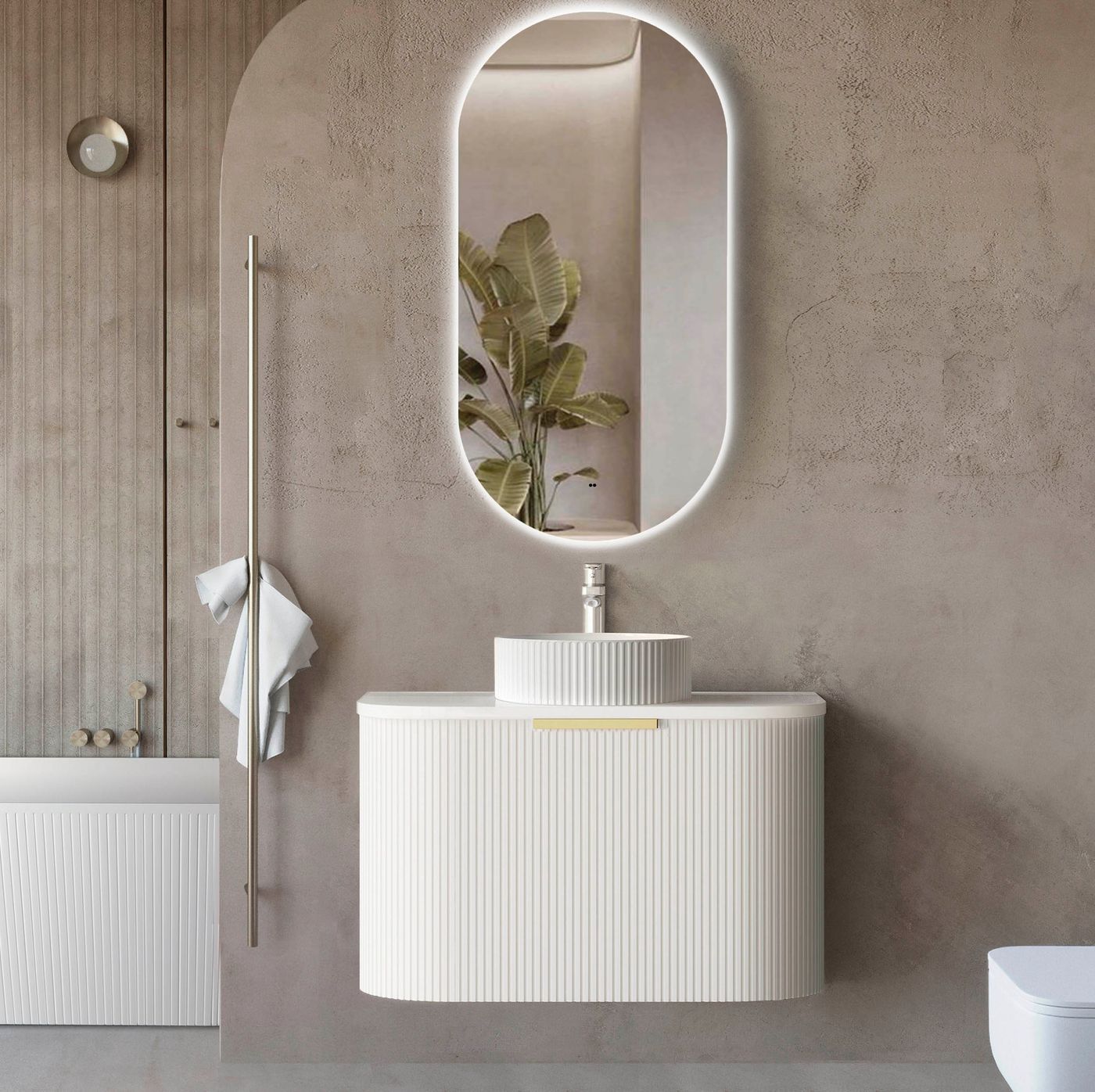 Otti BONDI White Futed Curve Vanity