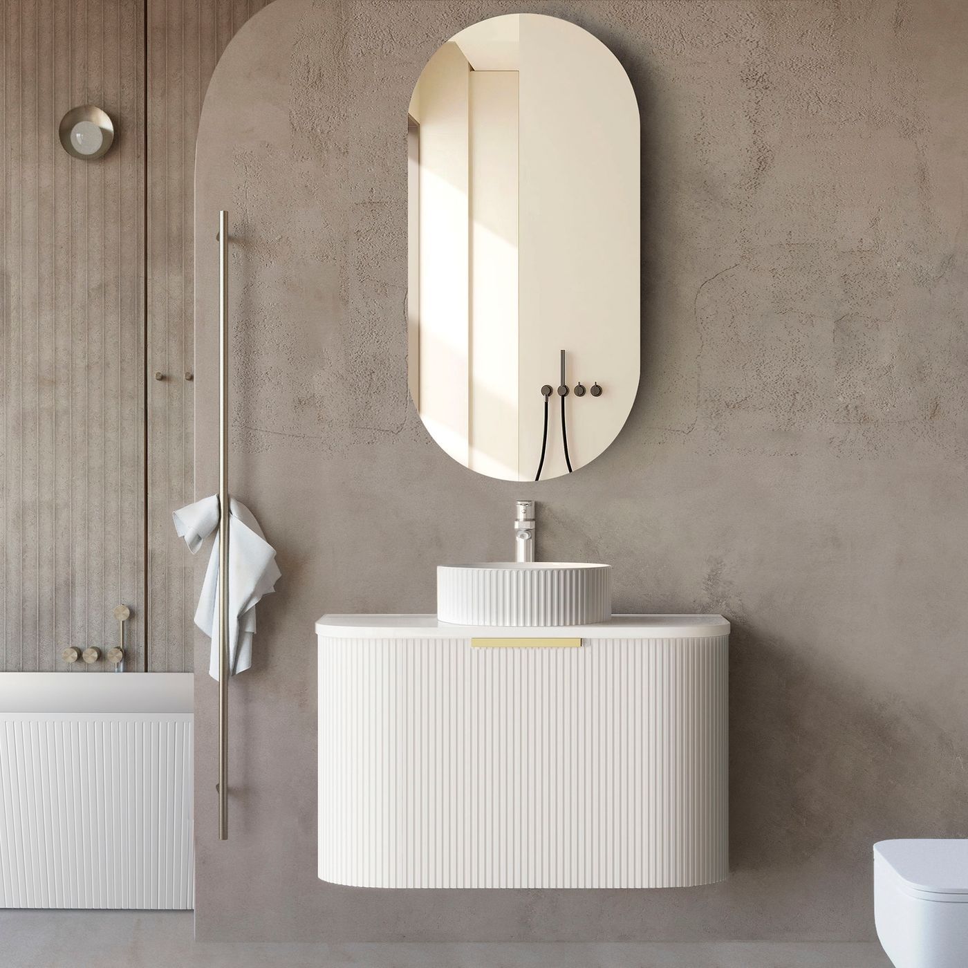 Otti BONDI White Futed Curve Vanity