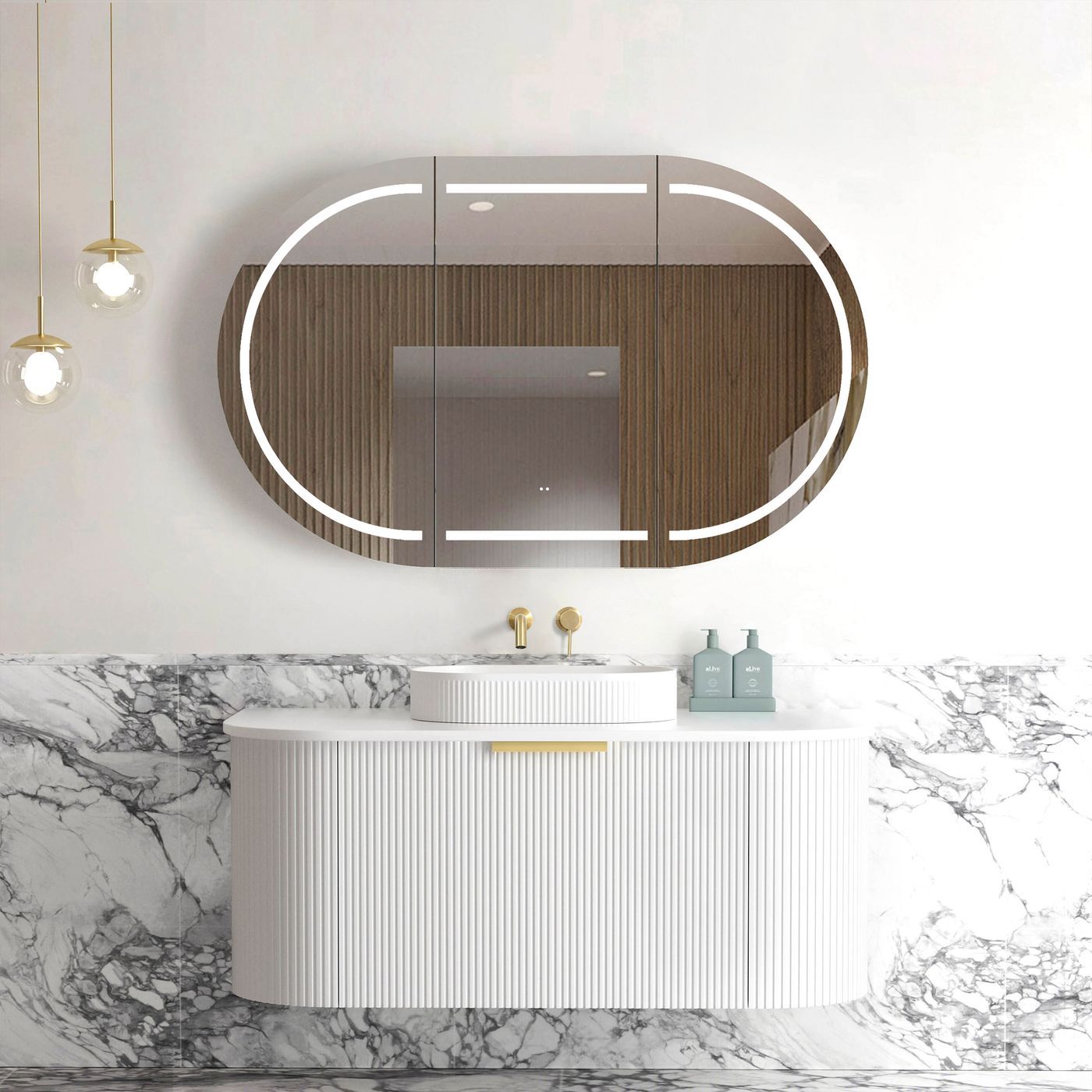 Otti BONDI White Futed Curve Vanity