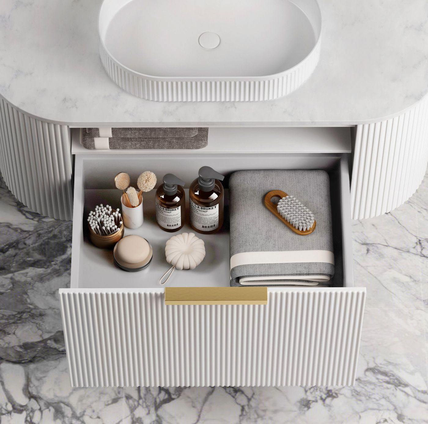 Otti BONDI White Futed Curve Vanity