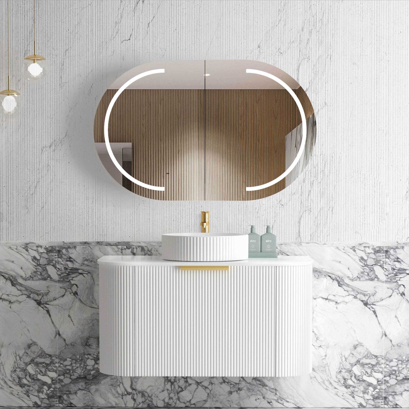 Otti BONDI White Futed Curve Vanity
