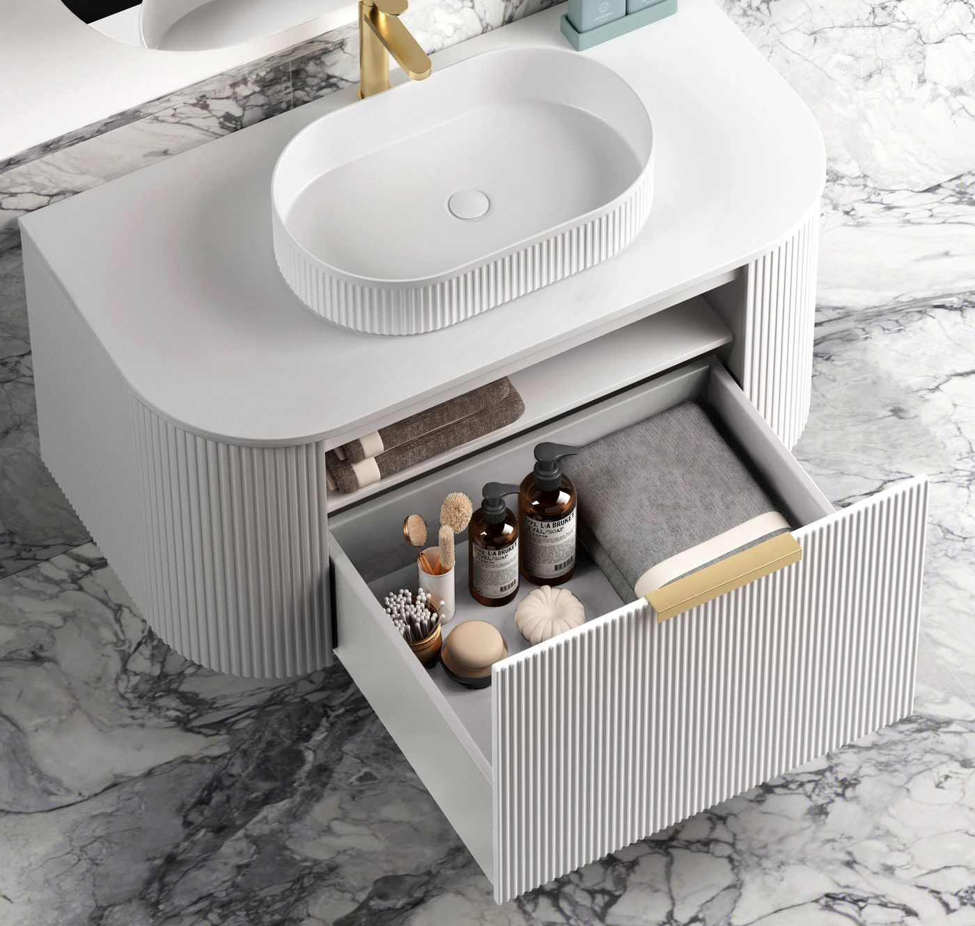 Otti BONDI White Futed Curve Vanity