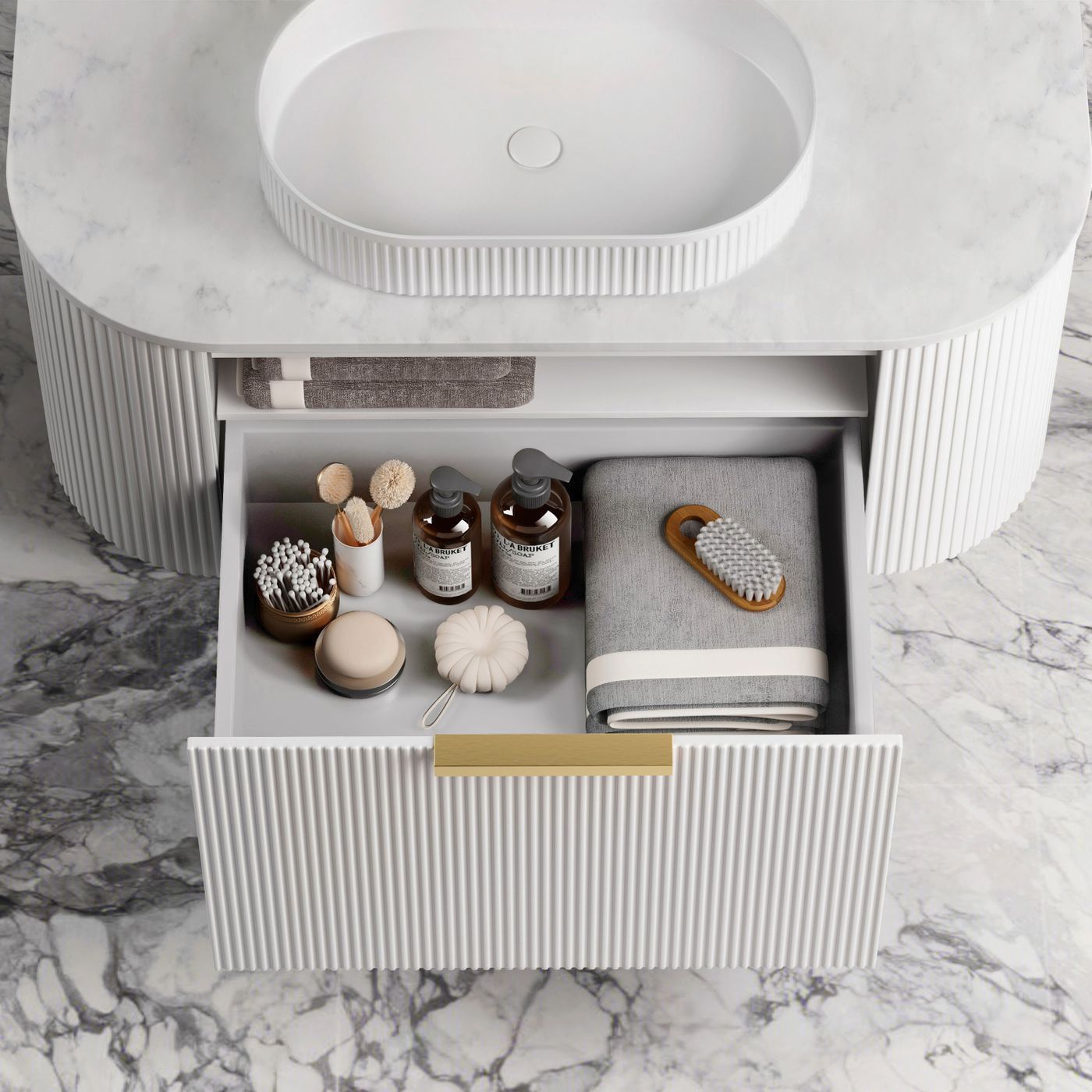 Otti BONDI White Futed Curve Vanity