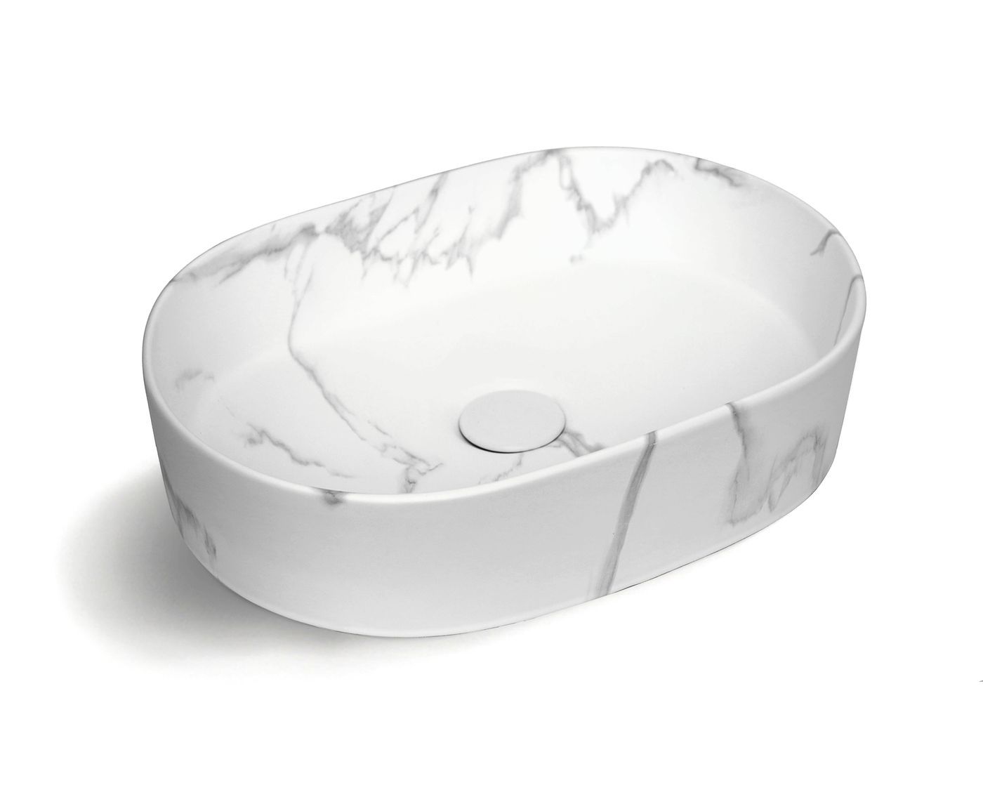 OVAL BASIN MATTE CARRARA 500X340