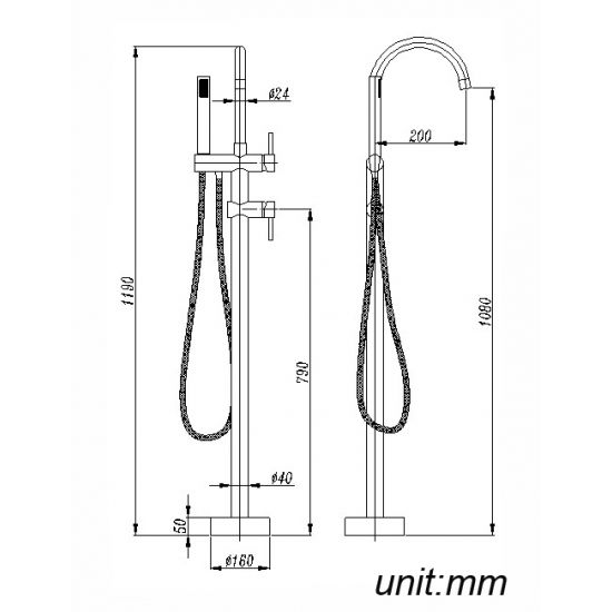 F/S B/Mixer W Handheld Shower